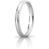 Unoaerre Fede Nuziale Unoaerre Orion slim 3 diamanti Oro bianco Brillanti Promesse
