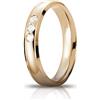 Unoaerre Fede Nuziale Unoaerre Orion Oro giallo 3 diamanti Brillanti Promesse