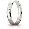Unoaerre Fede Nuziale Unoaerre Orion Oro bianco 3 diamanti Brillanti Promesse