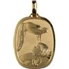 Gioielleria Lucchese Oro Medaglia Ciondolo da Battesimo Oro Giallo GL100020