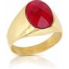 Gioielleria Lucchese Oro Anello Uomo in Oro Giallo con Pietra Rossa 803321705254