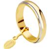 Unoaerre Fede Nuziale Unoaerre 7 Grammi Classica in Oro Giallo e Bianco