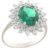 Gioielleria Lucchese Oro Anello Donna Oro Bianco Pietra Verde 803321732005