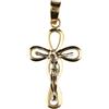 Gioielleria Lucchese Oro Croce uomo in Oro Giallo e Bianco GL100047