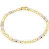 Gioielleria Lucchese Oro Bracciale Uomo in Oro Giallo e Bianco MMV100GB21