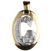 Gioielleria Lucchese Oro Medaglia Ciondolo da Battesimo Oro Giallo e Bianco GL100066