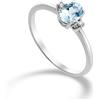 Mikiko Anello Donna Mikiko Oro Bianco Acquamarina Diamanti