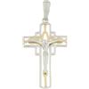 Gioielleria Lucchese Oro Croce Uomo Oro Giallo e Bianco GL100493