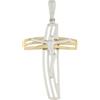 Gioielleria Lucchese Oro Croce Uomo Oro Giallo Bianco GL100519
