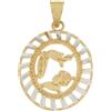 Gioielleria Lucchese Oro Ciondolo Medaglia Battesimo Oro Giallo Bianco GL100588