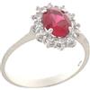 Gioielleria Lucchese Oro Anello Donna Oro Bianco Pietra Rossa 803321723596