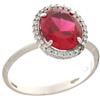 Gioielleria Lucchese Oro Anello Donna Oro Bianco Pietra Rossa 803321723588