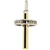Gioielleria Lucchese Oro Croce Uomo Oro Giallo Bianco con Diamanti GL100599