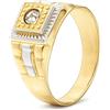 Gioielleria Lucchese Oro Anello Uomo Oro Giallo Bianco GL100185