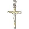 Gioielleria Lucchese Oro Ciondolo Croce Oro Giallo Bianco GL101153