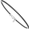 Gioielleria Lucchese Oro Bracciale Tennis Oro Bianco Pietre Nere GL101461