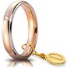 Unoaerre Fede Nuziale Unoaerre Comoda 4 mm Oro rosa bordi bianchi con diamante