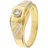 Gioielleria Lucchese Oro Anello Uomo Oro Giallo Bianco GL101473