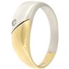 Gioielleria Lucchese Oro Anello Uomo Oro Giallo Bianco GL101278