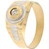 Gioielleria Lucchese Oro Anello Uomo Oro Giallo Bianco GL101279