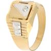 Gioielleria Lucchese Oro Anello Uomo Oro Giallo Bianco GL101281