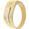 Gioielleria Lucchese Oro Anello Uomo Oro Giallo Bianco GL101283