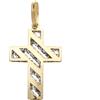 Gioielleria Lucchese Oro Ciondolo Croce Oro Giallo Bianco GL101557