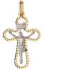 Gioielleria Lucchese Oro Ciondolo Croce Oro Giallo Bianco GL101573