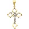 Gioielleria Lucchese Oro Ciondolo Croce Oro Giallo Bianco GL101574