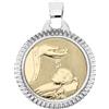 Gioielleria Lucchese Oro Ciondolo Medaglia Battesimo Oro Giallo Bianco GL100770