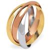 Gioielleria Lucchese Oro Anello Oro 18 KT a 3 Colori Intrecciati GL101809