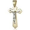 Gioielleria Lucchese Oro Ciondolo Croce Oro Giallo Bianco GL101304