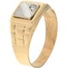 Gioielleria Lucchese Oro Anello Uomo Oro Giallo Bianco GL100820