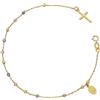 Gioielleria Lucchese Oro Bracciale Donna Rosario Oro Bianco Giallo Rosa GL101948