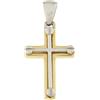 Gioielleria Lucchese Oro Ciondolo Croce Oro Giallo Bianco GL100834