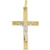 Gioielleria Lucchese Oro Ciondolo Croce Oro Giallo Bianco GL100835