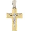 Gioielleria Lucchese Oro Ciondolo Croce Oro Giallo Bianco GL100836