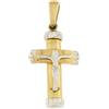 Gioielleria Lucchese Oro Ciondolo Croce Oro Giallo Bianco GL100839