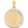 Gioielleria Lucchese Oro Ciondolo Medaglia Battesimo Oro Giallo Bianco GL101373