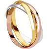 Gioielleria Lucchese Oro Anello Oro 18 KT a 3 Colori Intrecciati GL101836