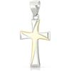 Gioielleria Lucchese Oro Ciondolo Croce Oro Giallo Bianco GL101396