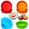 qhklew Stampo Crostata Mini Quiche, 8 Stampo Crostata Silicone, Stampi Crostatine Monoporzione 4 Inch, Stampo per Quiche Riutilizzabile Piccolo Utilizzato per Preparare Cupcakes, Muffin, Pane