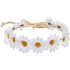 QUUPY Fascia per capelli a forma di margherita corona di girasole corona floreale corona di girasole per capelli Boemia per sposa donne ragazze festa di nozze festa in spiaggia festival (bianco)