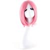 MapofBeauty 30cm/ 12 Pollice Medio Lisci Uomo Lisci Parrucche (Rosa)