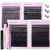 WENDY LASHES Kit Extension Ciglia Packs, 1078Pcs Ciglia Finte Ciuffetti, Ciglia Individuali Miste 10-18mm D-Curl Cluster Lashes Kit, morbido, volume, soffice, confezione bulk (40D/60D/60D/80D)