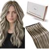 Hetto Extension Capelli Veri Tessitura Remy Biondi Matassa Extension Capelli Veri Tessitura Capelli Umani Marrone Chiaro con Biondo Platino 80g #p8/60