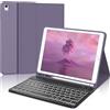 JADEMALL Custodia Tastiera per iPad 9/8/7 Generazione 10.2, iPad Air 3 /iPad Pro 10,5, Italiano Tastiera Staccabile Wireless Cover con Supporto per Apple Pencil, Viola