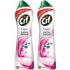 Cif Detergente multiuso con crema e micro cristalli rosa fiori - 500 ml confezione da 2