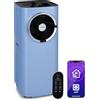 Klarstein Condizionatore 5 in 1, Deumidificatore Portatile Classe A, Aria Condizionata 10.000 BTU/2,9kW, Purificatore, Climatizzatore Con Night Mode, Wi-Fi/App