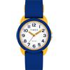 Timex Orologio per Bambini Time Machines da 30 mm, Cinturino in Silicone Blu, Quadrante Bianco, Cassa Gialla, TW2W92100